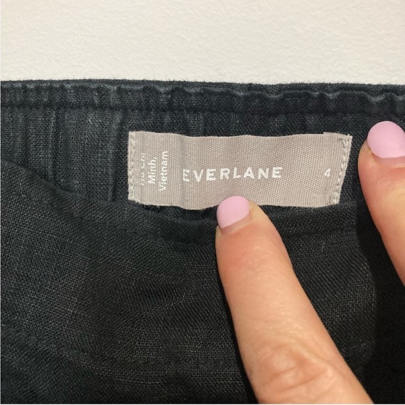 Everlane Linen Square-Neck Jumpsuit, Black, size 4 - Picture 5 of 6